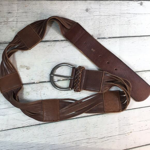 Promod Leather Belt Made in Italy Size‎ Medium Brown Boho - Picture 2 of 6